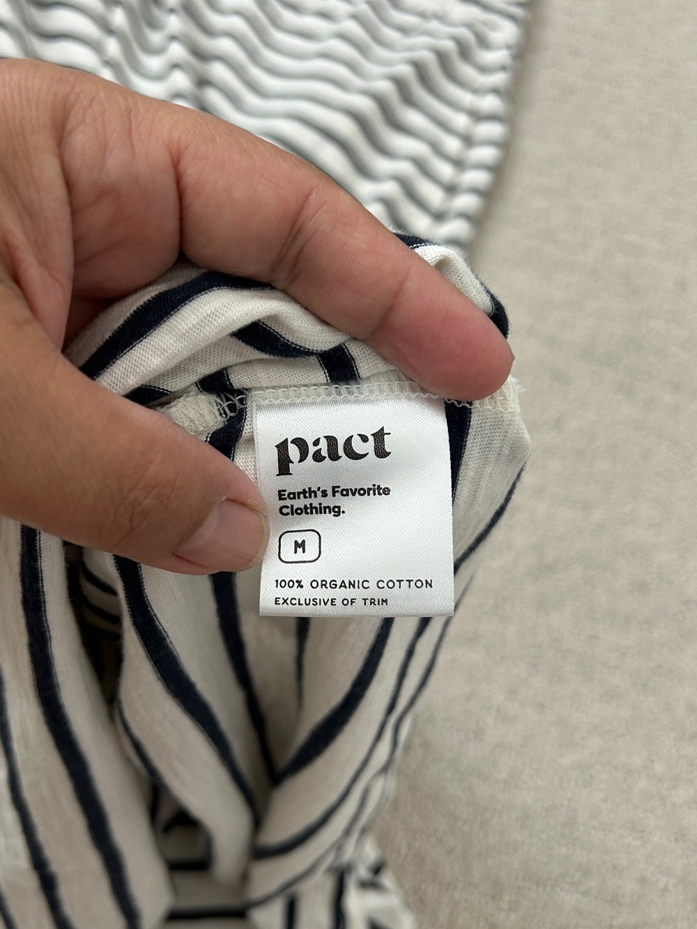 Pact Maxi Dress Medium Slub Cotton Sleeveless Racerback Striped Navy White - Picture 8 of 10